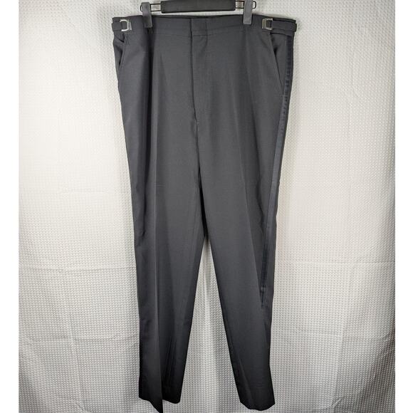 Mitchell’s Atlanta GA Dress Pants 44x36 Black Adjustable Waist USA Made R5 - Picture 1 of 3